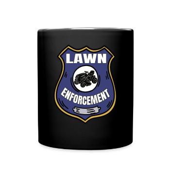 Tondeuse autoportée Lawn Enforcement Entretien de la pelouse - Mug uni - noir - Devant