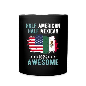 Moitié américain moitié mexicain - Mug uni - noir - Devant