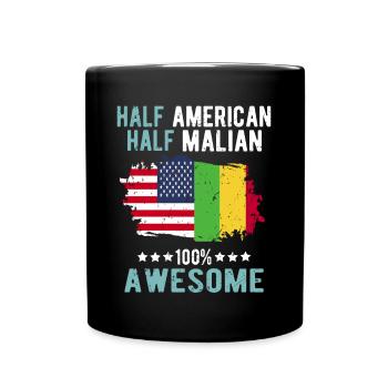 Half American Half Malian - Full Colour Mug - black - Front