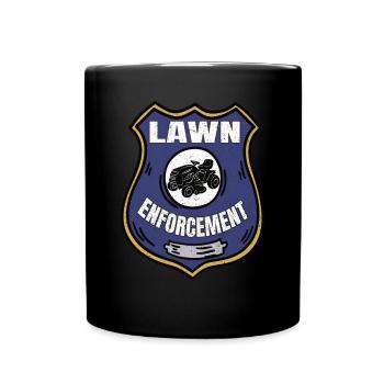 Aufsitzmäher Lawn Enforcement Rasenpflege - Tasse einfarbig - Schwarz - Vorne