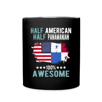 Moitié américain moitié panaméen - Mug uni - noir - Devant