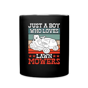 Juste un garçon qui aime les tondeuses à gazon Entretien de pelouse - Mug uni - noir - Devant