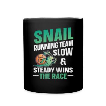 Snail Running Team Lustiger Schnecken Läufer - Tasse einfarbig - Schwarz - Vorne
