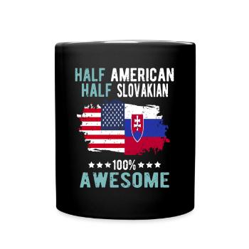 Halb Amerikaner Halb Slowake - Tasse einfarbig - Schwarz - Vorne