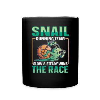 Snail Running Team Lustiger Schnecken Läufer - Tasse einfarbig - Schwarz - Vorne