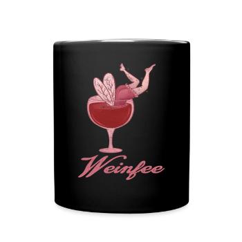 Weintrinker Weinfee Wein - Tasse einfarbig - Schwarz - Vorne