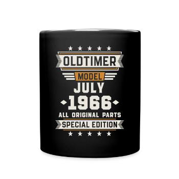 Oldtimer Juli 1966 Geburtstag Geschenk - Tasse einfarbig - Schwarz - Vorne
