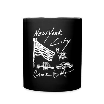 NY NEW YORK CITY USA DRAPEAU AMERIQUE - Mug uni - noir - Devant