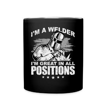 Lustiger Schweißer Schweißer Geschenk - Tasse einfarbig - Schwarz - Vorne