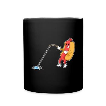 Pêche à la canne à pêche Hot-dog Angler - Mug uni - noir - Devant