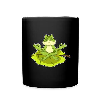 Frog Yoga Fitness Meditation - Full Colour Mug - black - Front