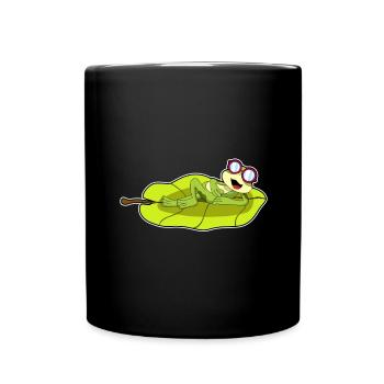 Frosch Brille - Tasse einfarbig - Schwarz - Vorne
