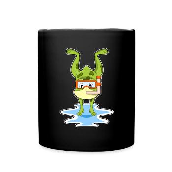 Frog Diver Snorkel Diving - Full Colour Mug - black - Front