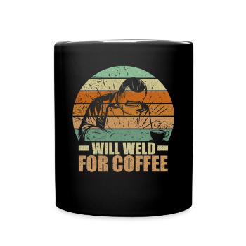 Funny Welder Coffee Welding Retro Gift - Full Colour Mug - black - Front