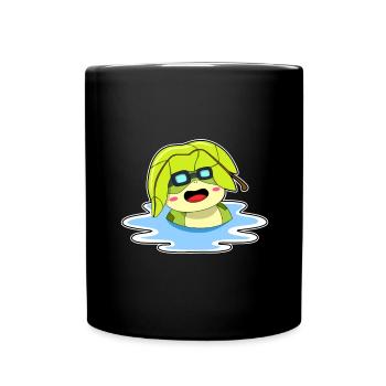 Frosch Sonnenbaden - Tasse einfarbig - Schwarz - Vorne