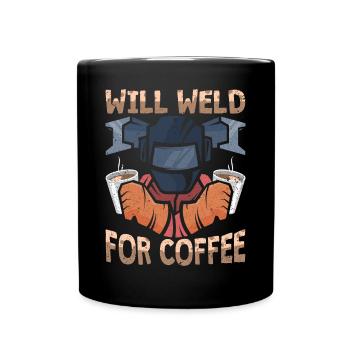 Lustiger Schweißer Kaffee Schweißer Geschenk - Tasse einfarbig - Schwarz - Vorne