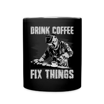 Drôle de soudeur Café Soudeur Cadeau - Mug uni - noir - Devant