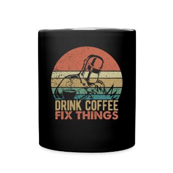 Funny Welder Coffee Welding Retro Gift - Full Colour Mug - black - Front
