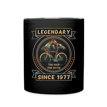 Bicycle 1977 Cycling Road Bike Cyclist Birthday - Full Colour Mug - black - Front