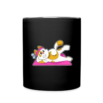 Gymnastique de fitness yoga pour chats - Mug uni - noir - Devant