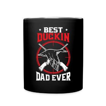 Best Duckin Dad Ever Waterfowl Hunting Hunter - Full Colour Mug - black - Front