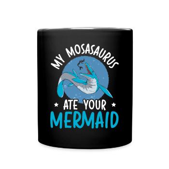 Mon Mosasaurus a mangé ta sirène paléontologue Dino - Mug uni - noir - Devant