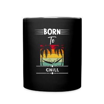 Hängematten Spruch - Tasse einfarbig - Schwarz - Vorne