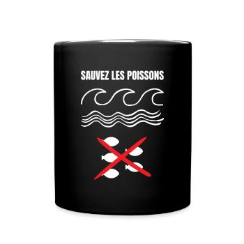 Sauvez les poissons - Mug uni - noir - Devant