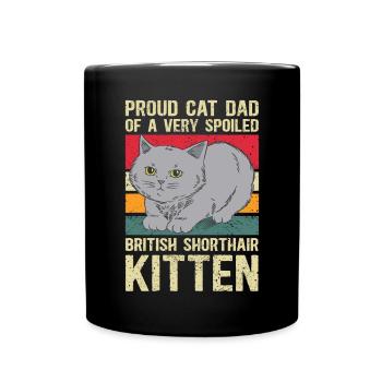 British Shorthair Papa Chat Cadeau - Mug uni - noir - Devant