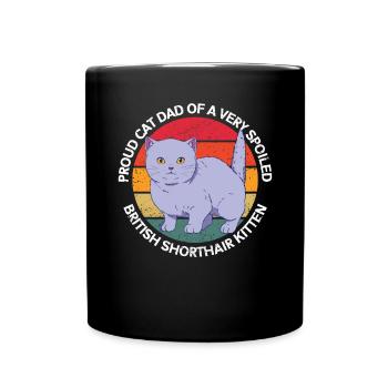 British Shorthair Dad Cats Gift - Full Colour Mug - black - Front