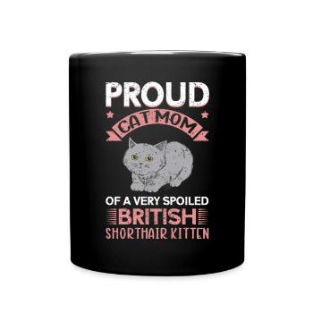 British Shorthair Mom Cats Cadeau - Mug uni - noir - Devant