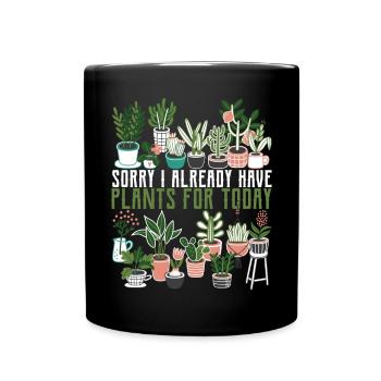 Pot Head Planter Flower Lover succulentes Ges - Mug uni - noir - Devant