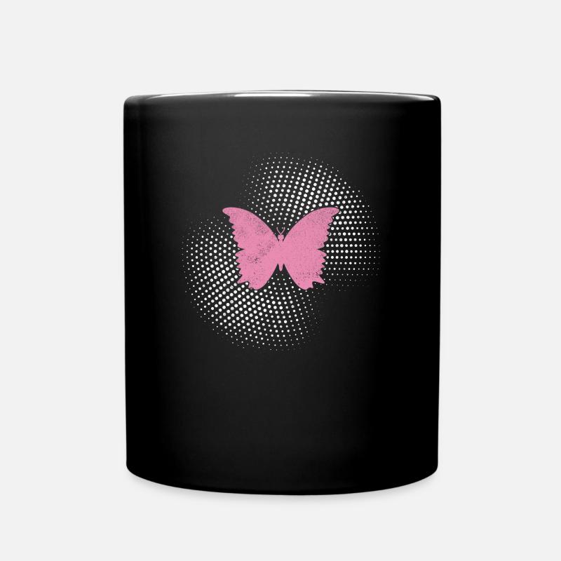 Schmetterling - Tasse einfarbig - Schwarz
