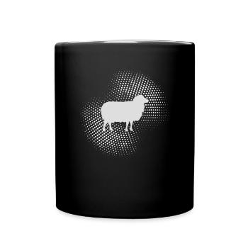 Schaf - Tasse einfarbig - Schwarz - Vorne