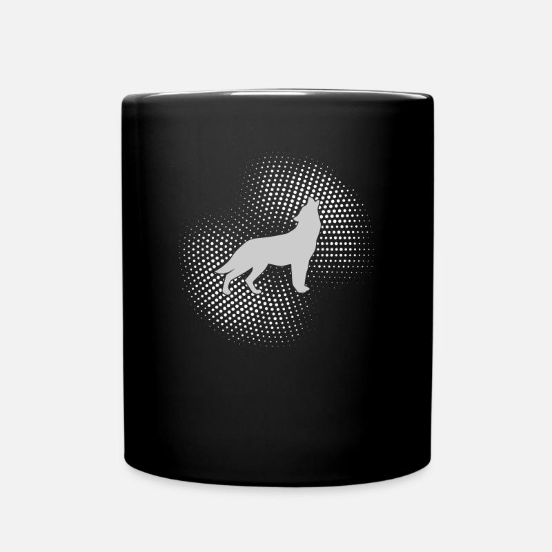 wolf - Tasse einfarbig - Schwarz