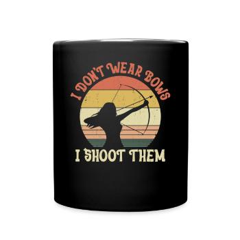 Archery Bow Archer Girl Retro - Full Colour Mug - black - Front