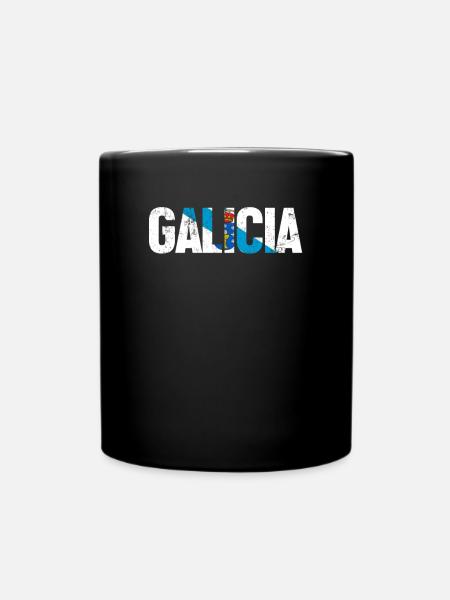 galicia flag, galician - Tasse einfarbig - Schwarz