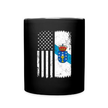galicia american flag, galician - Full Colour Mug - black - Front