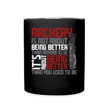 Archery Bow Archer Vintage Archery - Full Colour Mug - black - Front