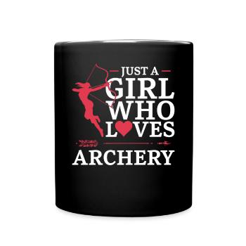 Archery Bow Archer Girl Vintage - Full Colour Mug - black - Front