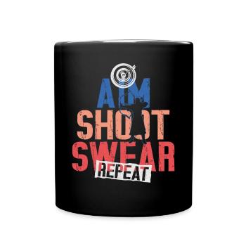 Archery Bow Archer Vintage Aim - Tasse einfarbig - Schwarz - Vorne