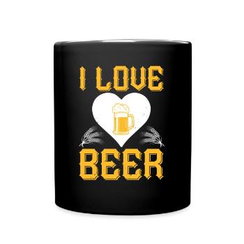 I love beer - Full Colour Mug - black - Front