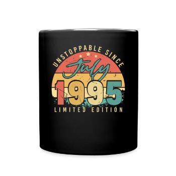 1995 Juli Geschenkidee - Tasse einfarbig - Schwarz - Vorne
