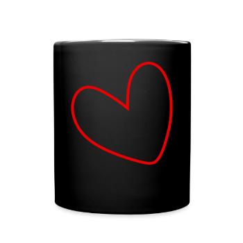 Cœur rouge simple - Mug uni - noir - Devant