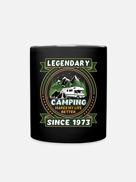 Légendaire depuis 1973 Camping cadeau année de naissance - Mug uni - noir