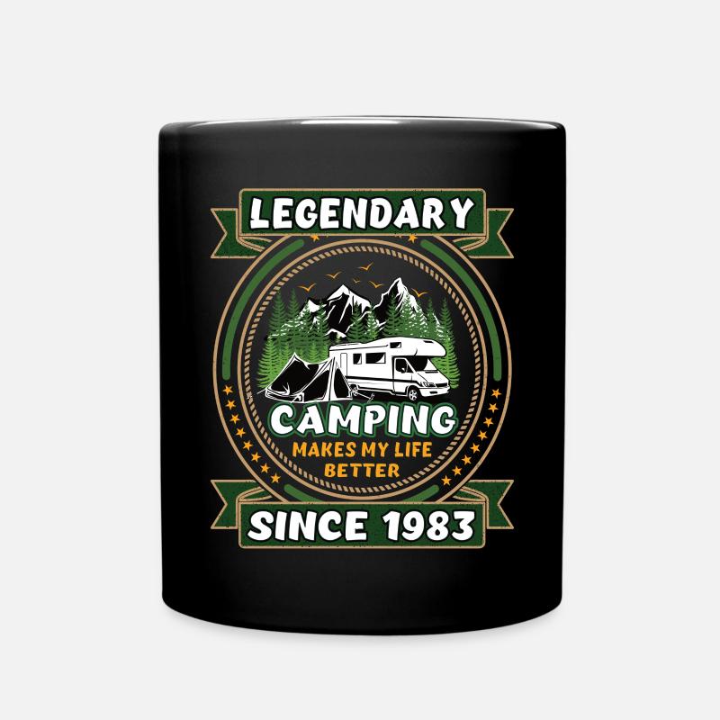 Legendär seit 1983 Camping Geschenk Geburtsjahr - Tasse einfarbig - Schwarz