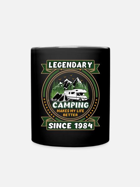 Légendaire depuis 1984 Année de naissance du cadeau de camping - Mug uni - noir