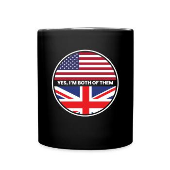 Oui, je suis tous les deux uk usa - Mug uni - noir - Devant