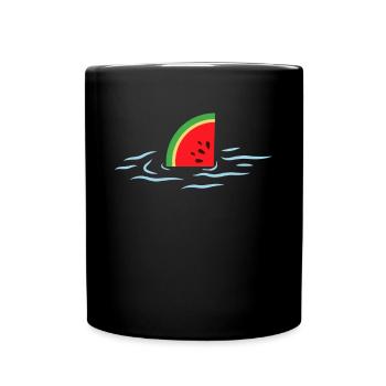 Watermelon Shirt Gift Shark Fin - Full Colour Mug - black - Front