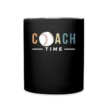 Coach Time Vintage Retro Shirt Geschenk - Tasse einfarbig - Schwarz - Vorne